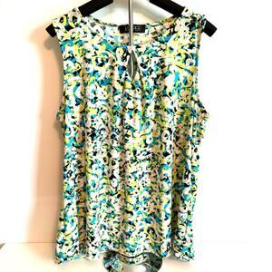 Kasper Women's Keyhole Neck Sleeveless Top Size XL Career Layering Timeless